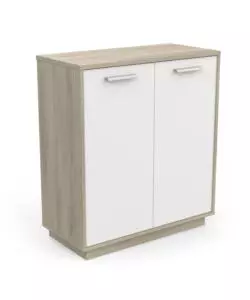 MOBILE BIANCO E QUERCIA CON 2 ANTE, 78X36X84 CM